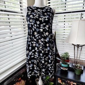 J. Jill Black and White Halter Sundress Midi